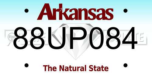 88UP084 Arkansas License Plate