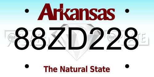 88ZD228 Arkansas License Plate