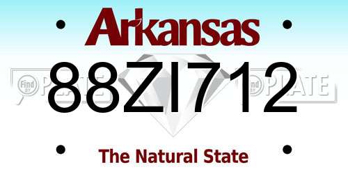 88ZI712 Arkansas License Plate