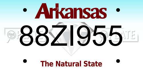 88ZI955 Arkansas License Plate