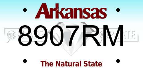 8907RM Arkansas License Plate
