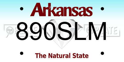 890SLM Arkansas License Plate