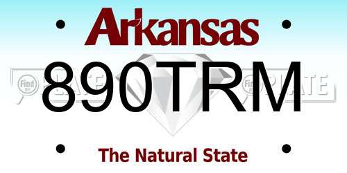 890TRM Arkansas License Plate