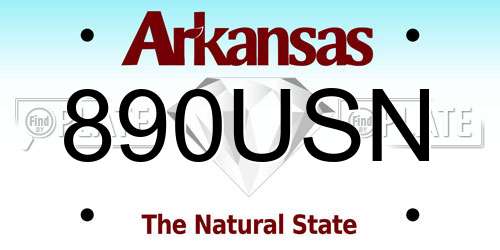 890USN Arkansas License Plate