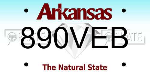 890VEB Arkansas License Plate