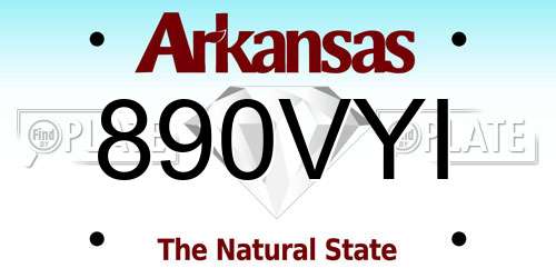 890VYI Arkansas License Plate