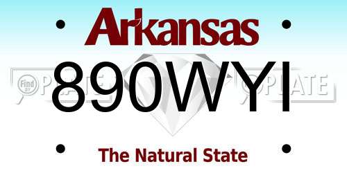 890WYI Arkansas License Plate