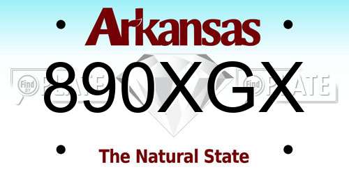 890XGX Arkansas License Plate