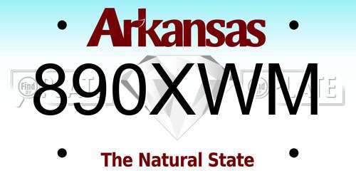 890XWM Arkansas License Plate