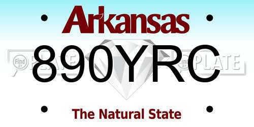890YRC Arkansas License Plate