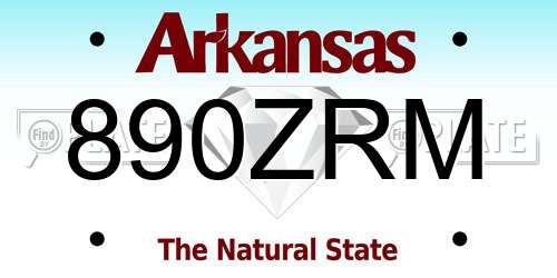 890ZRM Arkansas License Plate