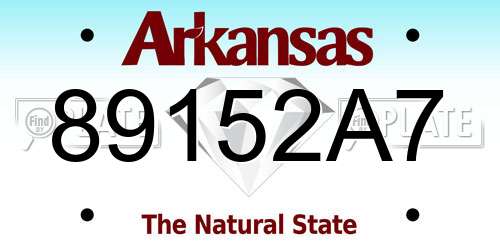 89152A7 Arkansas License Plate
