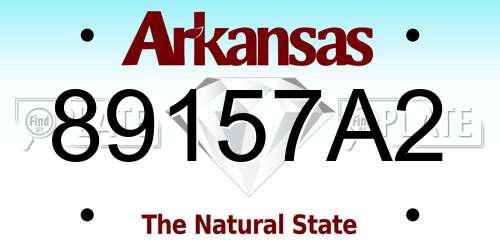 89157A2 Arkansas License Plate