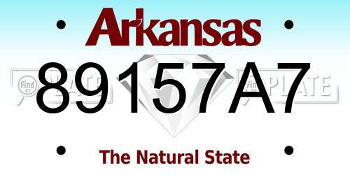 89157A7 Arkansas License Plate