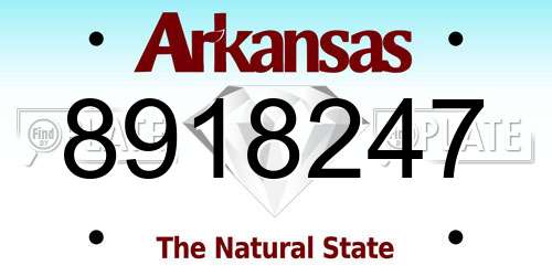 8918247 Arkansas License Plate