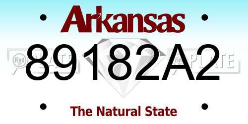 89182A2 Arkansas License Plate