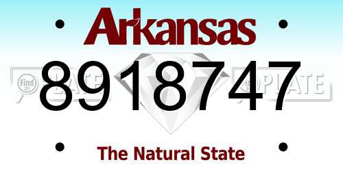 8918747 Arkansas License Plate