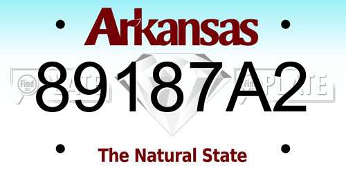89187A2 Arkansas License Plate