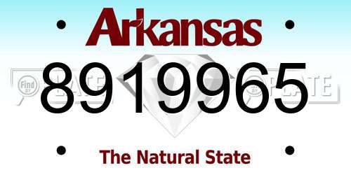 8919965 Arkansas License Plate