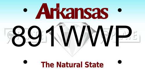 891WWP Arkansas License Plate