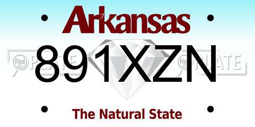 891XZN Arkansas License Plate