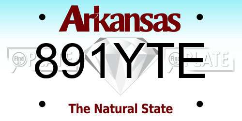 891YTE Arkansas License Plate
