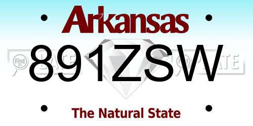 891ZSW Arkansas License Plate