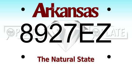 8927EZ Arkansas License Plate