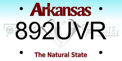 892UVR Arkansas License Plate