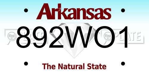 892WO1 Arkansas License Plate