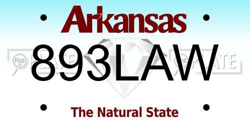 893LAW Arkansas License Plate