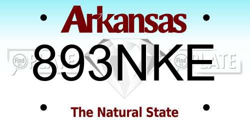 893NKE Arkansas License Plate