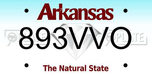 893VVO Arkansas License Plate