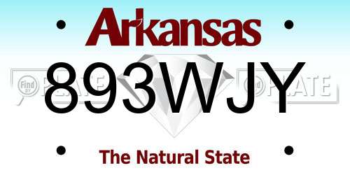 893WJY Arkansas License Plate