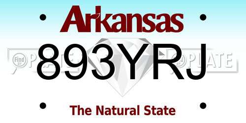 893YRJ Arkansas License Plate