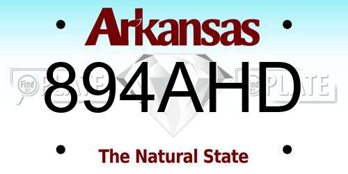894AHD Arkansas License Plate