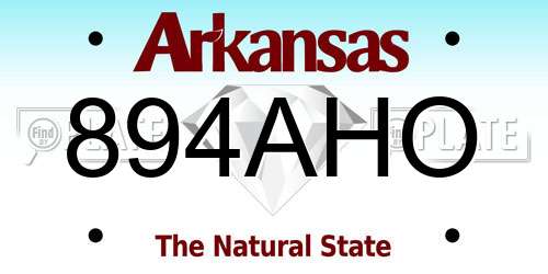 894AHO Arkansas License Plate