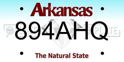 894AHQ Arkansas License Plate