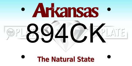894CK Arkansas License Plate