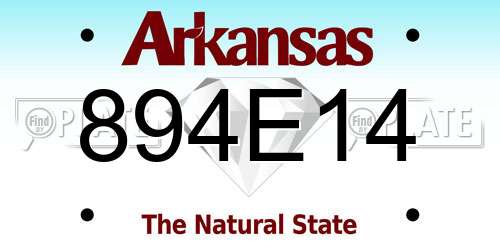 894E14 Arkansas License Plate
