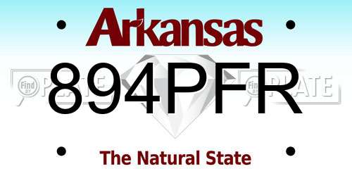 894PFR Arkansas License Plate