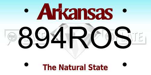 894ROS Arkansas License Plate