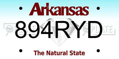 894RYD Arkansas License Plate