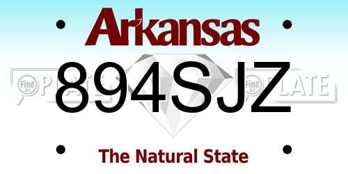 894SJZ Arkansas License Plate