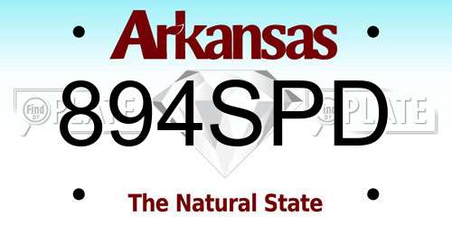 894SPD Arkansas License Plate