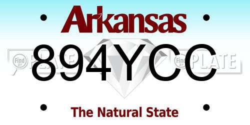 894YCC Arkansas License Plate