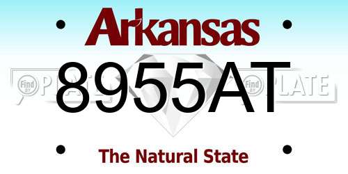 8955AT Arkansas License Plate