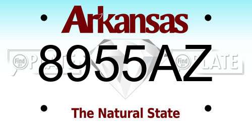 8955AZ Arkansas License Plate