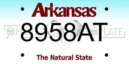 8958AT Arkansas License Plate