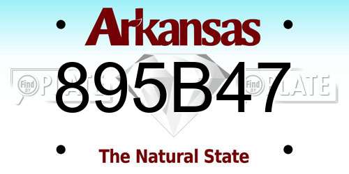 895B47 Arkansas License Plate